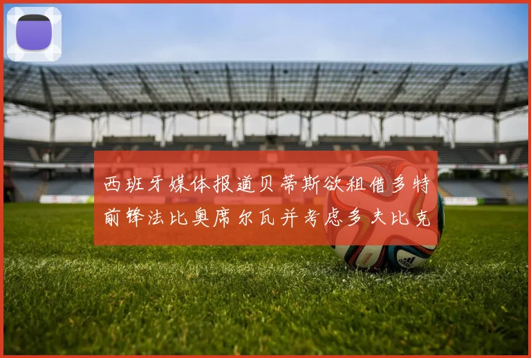 西班牙媒体报道贝蒂斯欲租借多特前锋法比奥席尔瓦并考虑多夫比克
